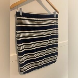 Striped Navy And White Pencil Skirt